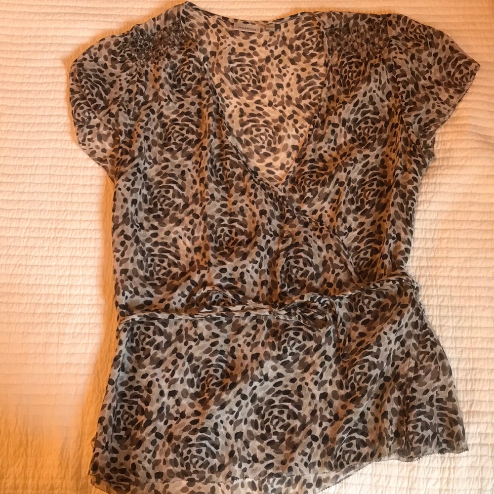 Semantiks EUC leopard print silk blouse